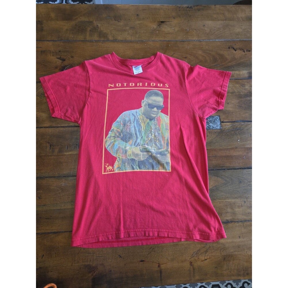 Biggie Smalls Coogi Sweater T Shirt Red Bay Island Sportswear Rap Tee L